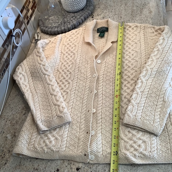 Ralph Lauren Exclusive Hand Knit Wool Knit Sweater - Cream Size Large Collared - Picture 7 of 8